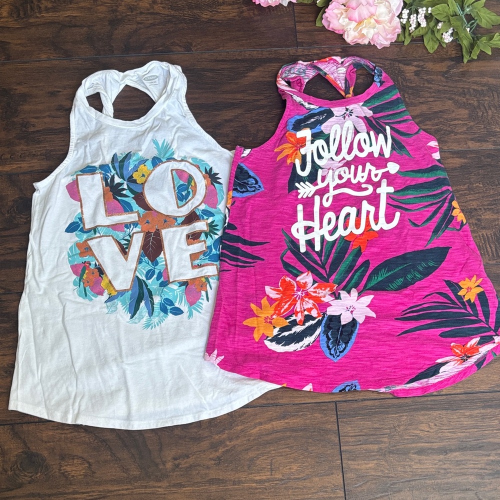 White Love Graphic Tank Tops